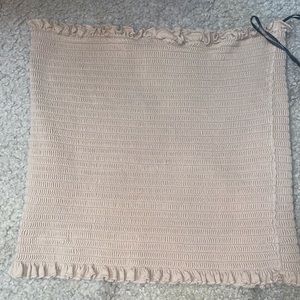 H&M cream ruched crop top